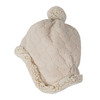 Lodger Dwuwarstwowa zimowa czapeczka z polaru jasnobeżowa Fleece Birch 6-12 m