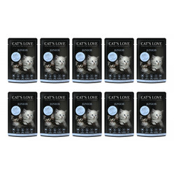Zestaw 10x CAT'S LOVE Junior Kalb - cielęcina w naturalnej galaretce (85g)