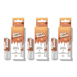 Zestaw: 3x 4Organic  Naturalny nawilżający balsam do ust Coco cookie  5g