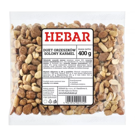 Hebar Duet Orzeszków Solony Karmel 400 g