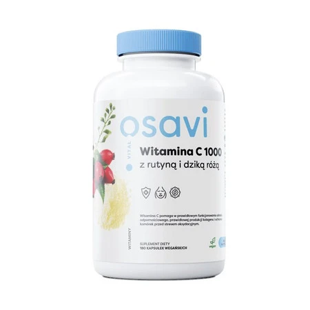 Witamina C 500 mg z rutyną i dziką różą (180 kaps.)