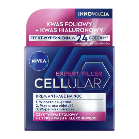 Hyaluron Cellular Filler + Widoczne Ujędrnienie przeciwzmarszczkowy krem na noc 50ml