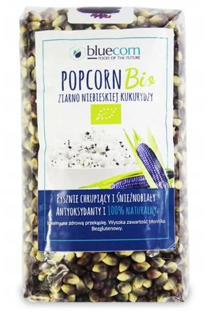 BLUECORN ZIARNA POPCORNU Z NIEBIESKIEJ KUKURYDZY BEZGLUTENOWE BIO 350 g