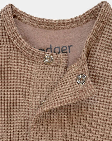 Lodger Pajacyk piżamka niemowlęca bawełniana brązowa Ciumbelle Beige r. 62