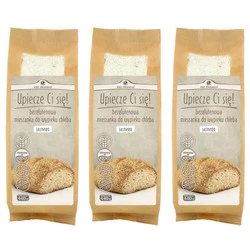 Zestaw 3x Pięć Przemian - Bezglutenowa mieszanka do wypieku chleba jasnego  440 g