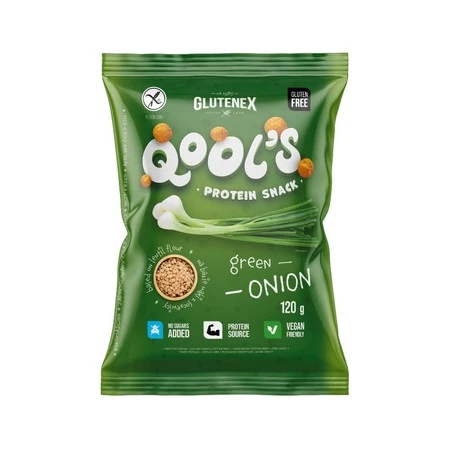 CHRUPKI PROTEINOWE QOOL'S ZIELONA CEBULKA BEZGLUTENOWE 120 g - GLUTENEX