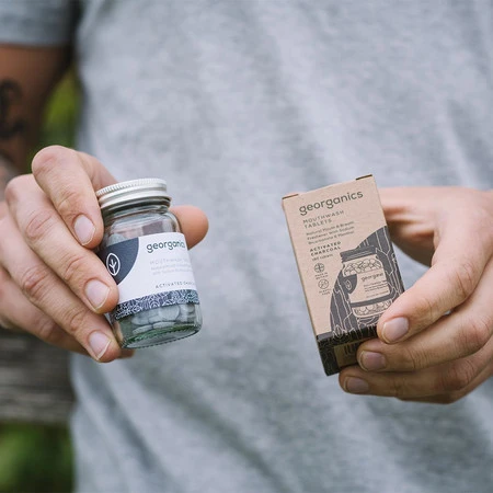 Georganics, Naturalne tabletki do płukania jamy ustnej, do codziennej pielęgnacji, z aktywnym węglem, 180 tabletek