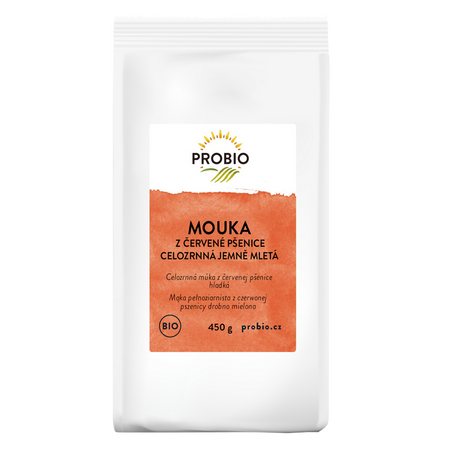 PROBIO MĄKA Z PSZENICY CZERWONEJ PEŁNOZIARNISTA BIO 450 g