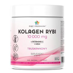 PIĘĆ PRZEMIAN Kolagen rybi truskawkowy + wit. C + MSM 300g