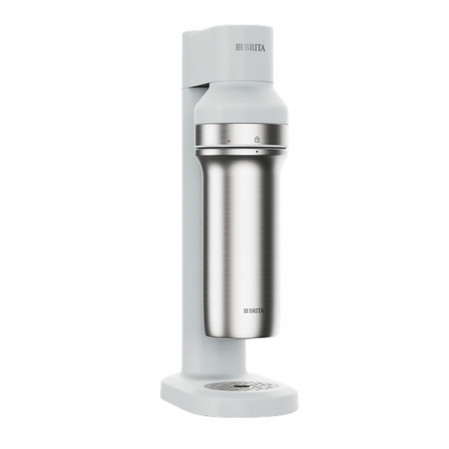 Brita Soda TRIO - Saturator - system nagazowywania wody biały + cylinder BRITA CO₂ + butelka szklana 0,84l + butelka stalowa 0,5l