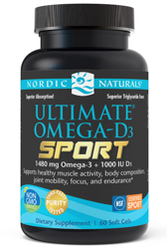 Nordic Naturals Ultimate Omega-D3 Omega-3 kwasy tłuszczowe EPA i DHA  Sport 60 kaps.