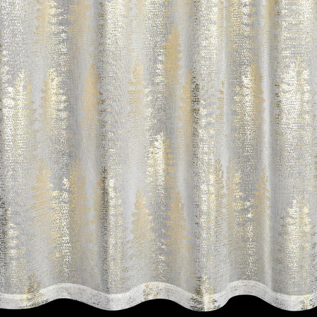 Firana gotowa z błyszczącym nadrukiem rozm.: 140 x 250 cm, kolor: biały