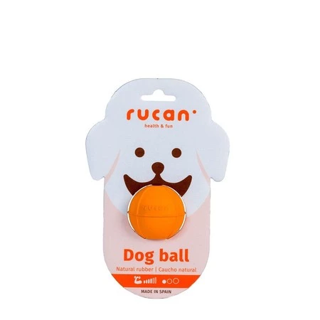 RUCAN BALL Small Orange - S, średnio twarda, pomarańczowa piłka na przysmaki dla psa