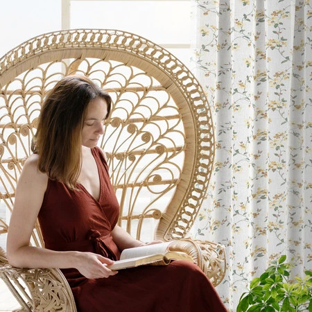 ZASŁONA GOTOWA DINA NA TAŚMIE 140 X 270 CM BIAŁY