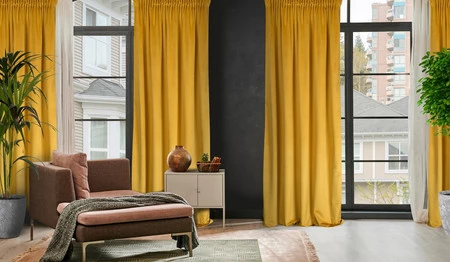 ZASŁONA GOTOWA D91 ROSA NA TAŚMIE 135 X 300 CM MUSZTARDOWY