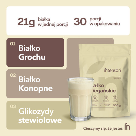 Intenson Wegańskie białko smak wanilia 900g