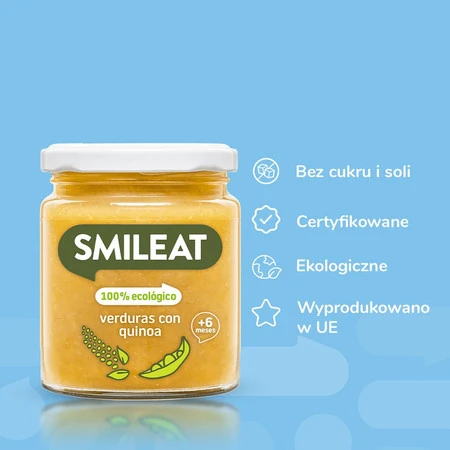 Smileat, BIO Słoiczek z warzywami i komosą ryżową 6m+, 230 g