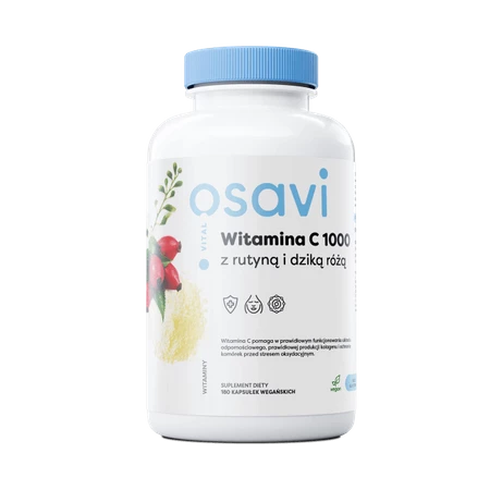 Witamina C 500 mg z rutyną i dziką różą (180 kaps.)