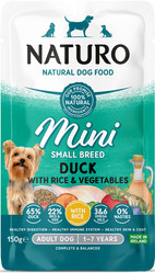 NATURO Adult Dog MINI Kaczka Ryż Warzywa 150g