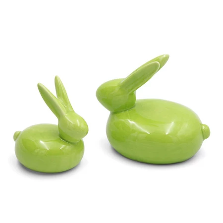 Ozdoba Wielkanocna, Figurka ceramiczna, kolor zielony, rozmiar 14 x 13 x 10 cm