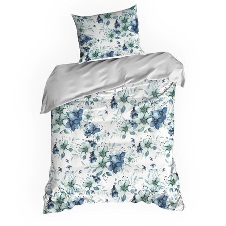 Komplet Pościeli Satynowej Spring 54 160 x 200 cm, Niebieski