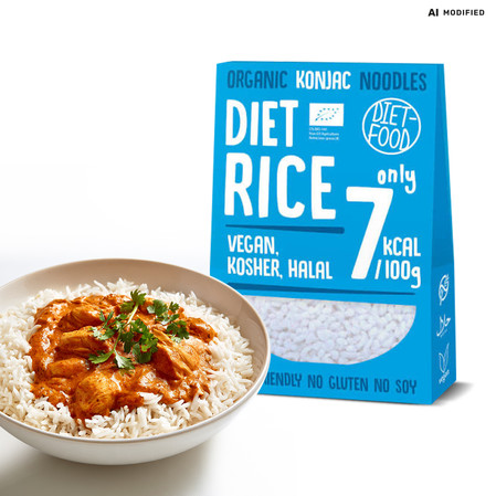 DIET-FOOD Makaron Konjac Shirataki Rice bezglutenowy Bio 385g (300g)
