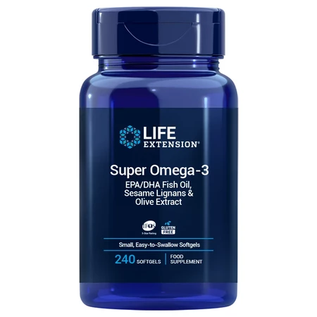 LIFE EXTENSION Super Omega-3 EPA/DHA z Lignanami Sezamowymi i Ekstraktem z Oliwek EU  (240 kaps.)