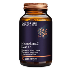 Magnesium x3 D3 & K2 suplement diety wspierający zdrowie układu sercowo-naczyniowego i kości 90 kapsułek