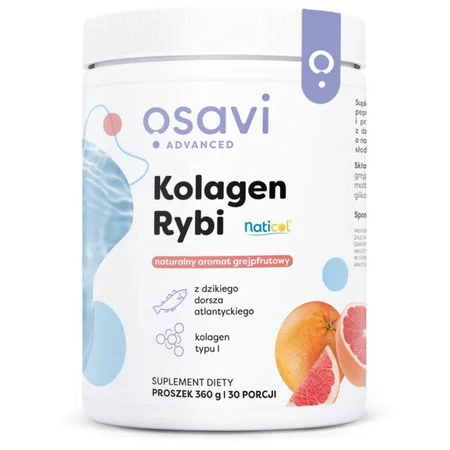 Osavi Kolagen Rybi z Dzikiego Dorsza 360 g, smak grejpfrut 