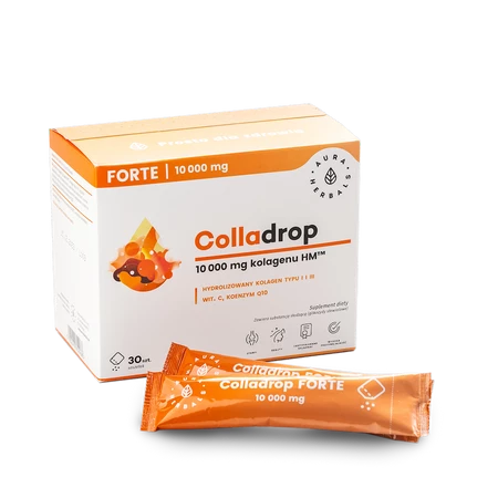 Zestaw 2x Aura Herbals - Colladrop Forte kolagen morski 10000 mg - 30 sasz.