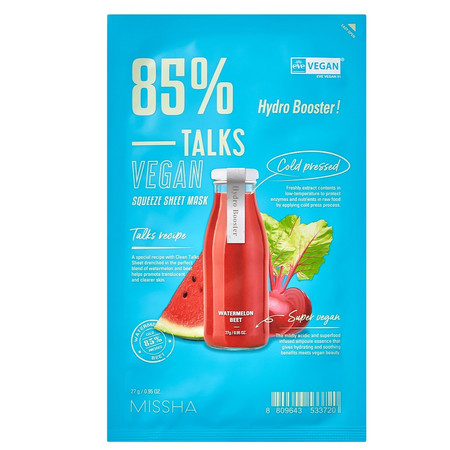 Talks Vegan Squeeze Sheet Mask nawadniająca maseczka w płachcie dla zmęczonej skóry Hydro Booster 27g