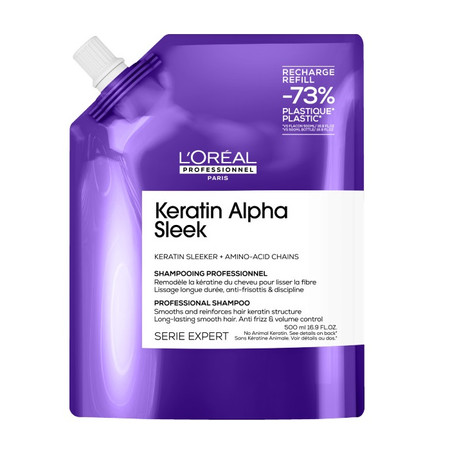 Serie Expert Keratin Alpha Sleek szampon wygładzający refill 500ml