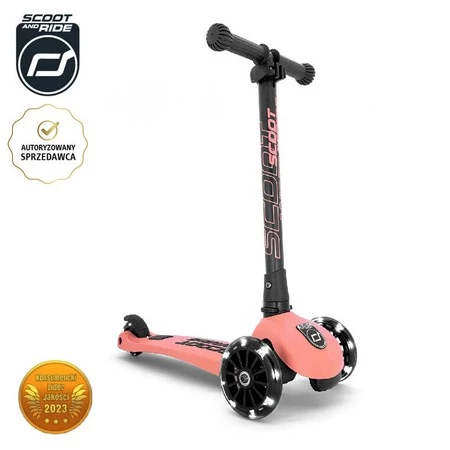 SCOOTANDRIDE Highwaykick 3 LED Hulajnoga składana ze świecącymi kółkami 3+ Peach