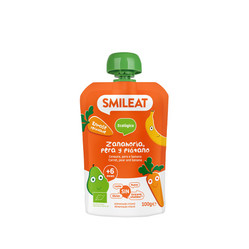 Smileat, BIO Mus z gruszką, bananem i marchewką 6m+, 100 g