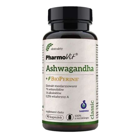 Pharmovit Ashwagandha + BioPerine  na dobry nastrój 90 kaps.