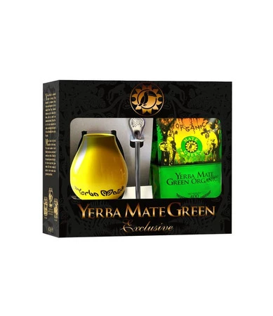Organic Mate Green Zestaw yerba mate BIO  400 g + Bombilla + Luka - mix