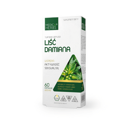 MEDICA HERBS Liść Damiana 600mg na wsparcie lepszego samopoczucia 60 kaps.