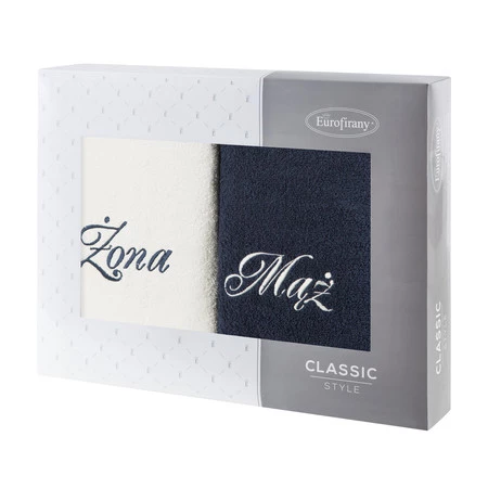 Komplet Ręczników Mąż Żona Biały