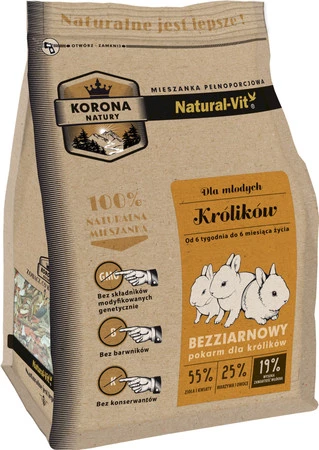 KORONA NATURY Natural-Vit dla młodych Królików 750g
