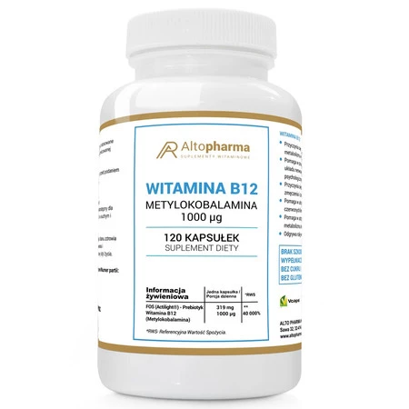 Witamina B12 Metylokobalamina 1000 mcg suplement diety 120 kapsułek