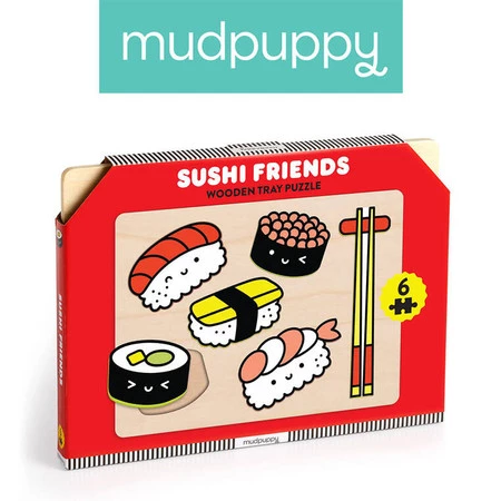 Mudpuppy Pierwsze puzzle drewniane 3D Sushi 6 elementów 1+