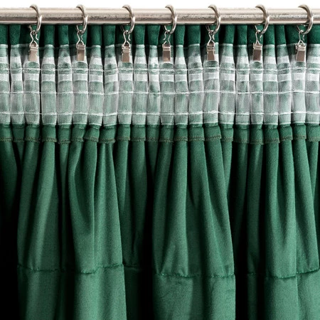 ZASŁONA GOTOWA AURA NA TAŚMIE 140 X 270 CM CIEMNOZIELONY