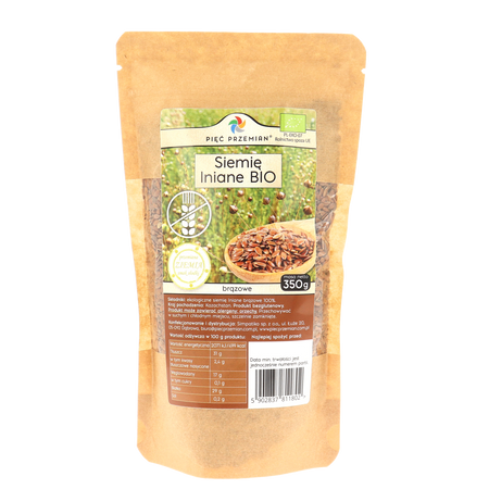 Pięć Przemian Siemię lniane brązowe BIO 350 g