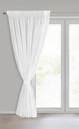 FIRANA GOTOWA LARISA NA TAŚMIE 140 X 270 CM BIAŁY