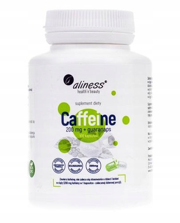 Aliness Caffeine 200 mg z guaraną x 100 Vege caps.