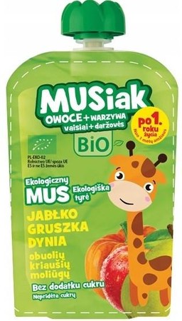 Musiak Mus owocowo- warzywny jabłko gruszka dynia BIO 100 g