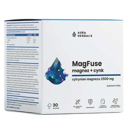 Aura Herbals MagFuse magnez cynk 30 saszetek