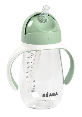 Beaba Bidon niekapek ze słomką tritanowy 300 ml Sage green