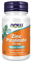 Now Foods Zinc Picolinate Pikolinian Cynku 50 mg na wsparice układu szkiletowego 30 kaps.