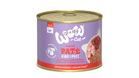 Zestaw 10x WOW CAT Rind Pute - wołowina z indykiem dla dorosłych kotów (200g)